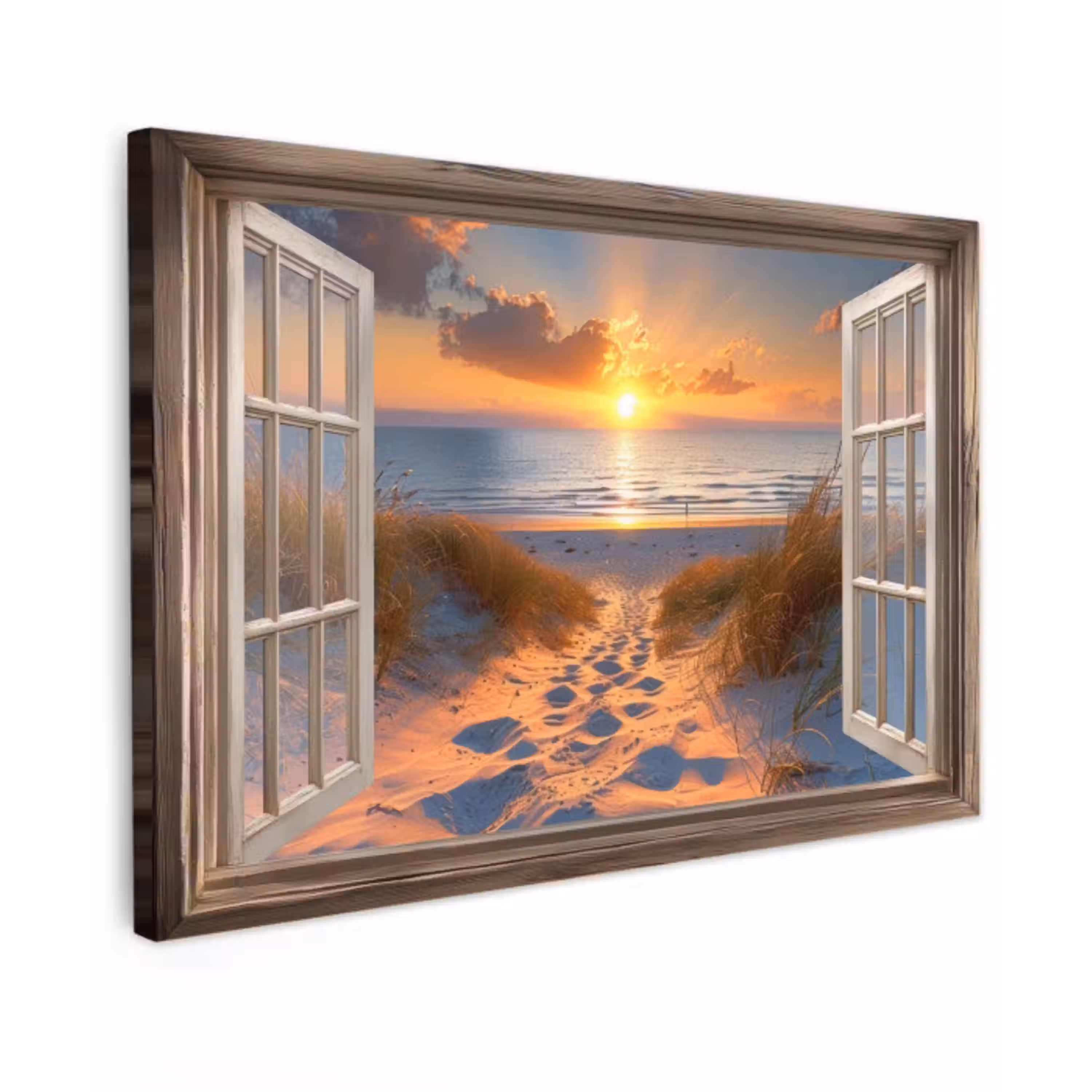 Doorkijk - Strand - Duinen - Zonsondergang canvas 2cm klein -z3d