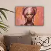 Kunst - Vrouw - Roze - Sieraden - Portret canvas 2cm klein -sfeer1