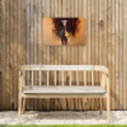 Giraf - Bruin - Abstract - Geschilderd Tuinposter op houten frame 2 cm dik klein -sfeer4