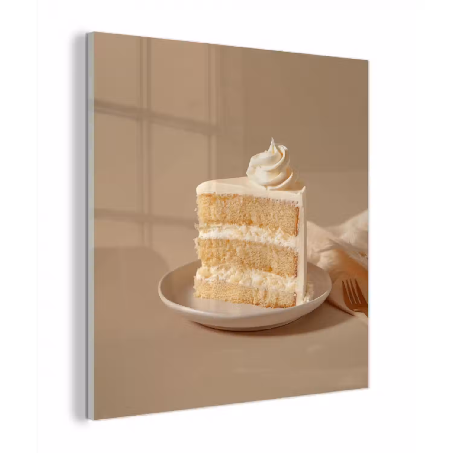 Tableau en verre - Gâteau à la vanille - Gâteau - Crémeux
