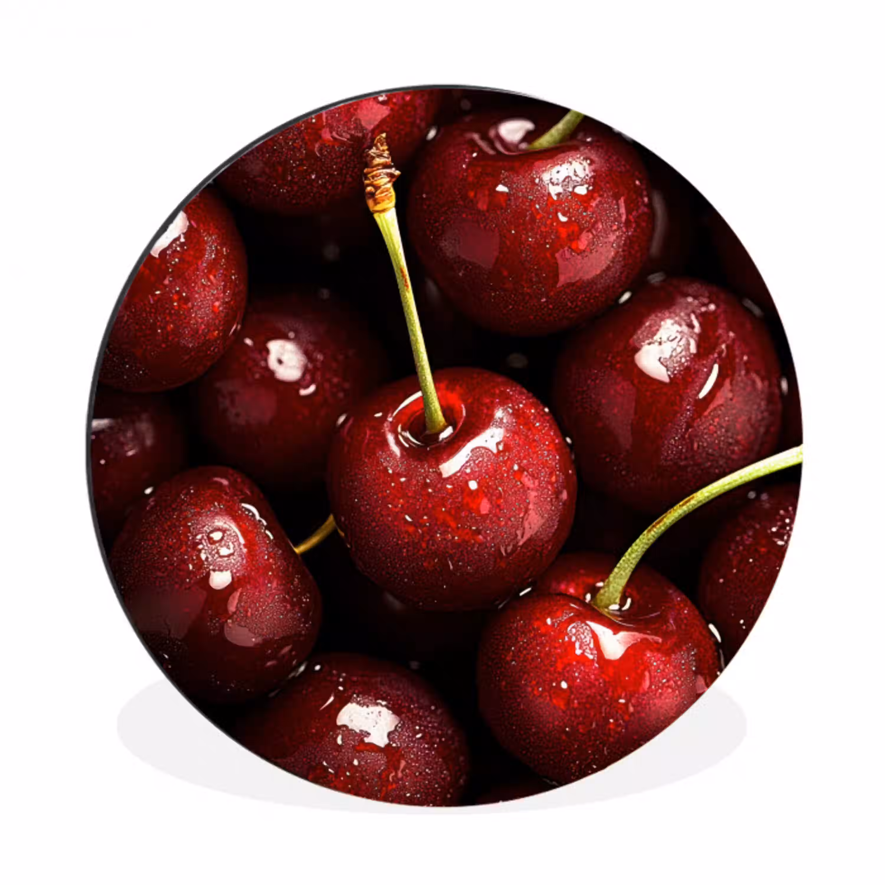 Rood - Fruit - Kersen Wandcirkel aluminium klein -3d