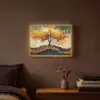 Boom - Natuur - Goud - Modern Light Box met batterij (Wandlamp) middel -sfeer4