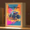 Monstertruck - Abstract - Verfspatten - Kleurrijk Light Box met kabel (Kinderlampje) klein -zzz_3d_website