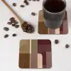Vlakken - Abstract - Bordeaux - Lijnen onderzetter kurk middel -sfeer2