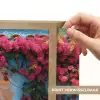 Deur - Hout - Bloemen - Blauw Light Box met batterij (Wandlamp) middel -USP_websiteprintNL