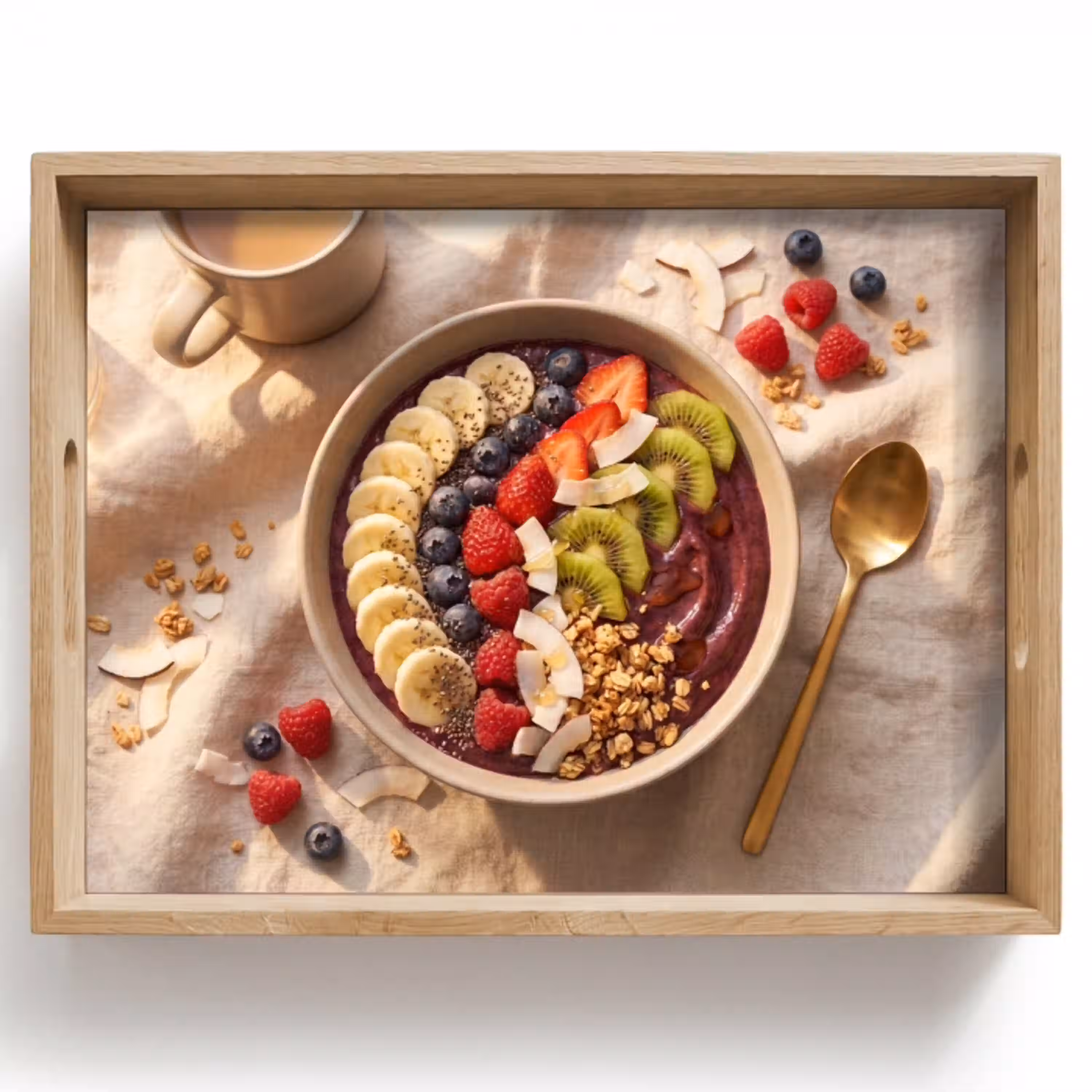 Eten - Ontbijtkom - Fruit - Gezond - Kleurrijk Dienblad Rechthoek middel -z3d_shopping