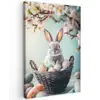 Konijn - Eieren - Mand Tuinposter op houten frame 2 cm dik klein -3d
