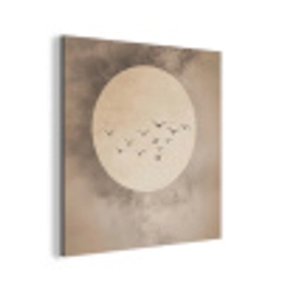 Vogel - Beige - Japandi aluminium wit klein -3d
