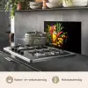 Olijfolie - Graffiti - Peper - Olijven - Modern keuken achterwand spatscherm klein -usp_NL