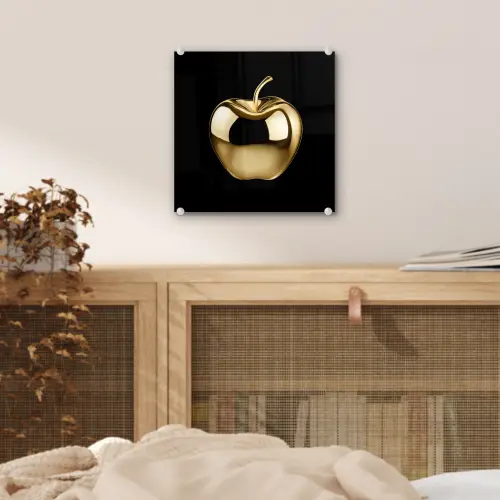 Appel - Goud - Chrome - Zwart plexiglas 5mm klein -sfeer4