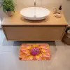 Dahlia - Bloem - Oranje Badmat klein -sfeer1