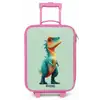 Stoere dino met grote ogen Kinderkoffer - Roze klein -zz3dotto
