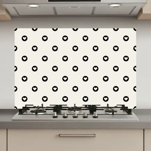 Hart - Rond - Wit - Zwart keuken achterwand spatscherm klein 900 -3d_website