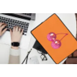Discoballen - Kers - Spiegels - Roze laptophoes neopreen klein -bureau