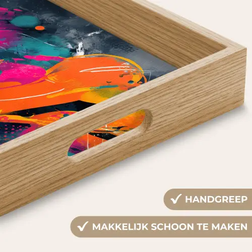 Abstract - Graffiti - Kleurrijk - Verfspatten Dienblad Rechthoek middel -USP_HandgreepNL