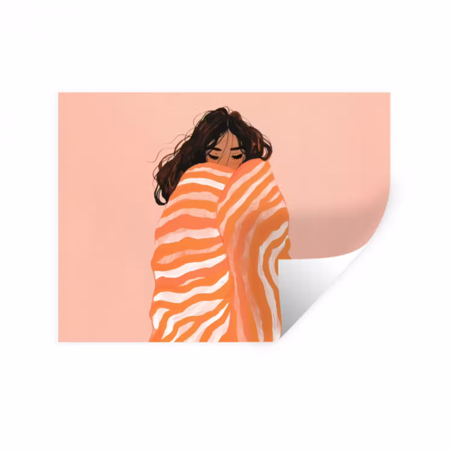 Wandtattoo – Mädchen - Decke - Gestreift - Orange