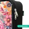 Moeder uil met kuiken tussen kleurrijke bloemen Kinderkoffer - Zwart klein -rits_NL