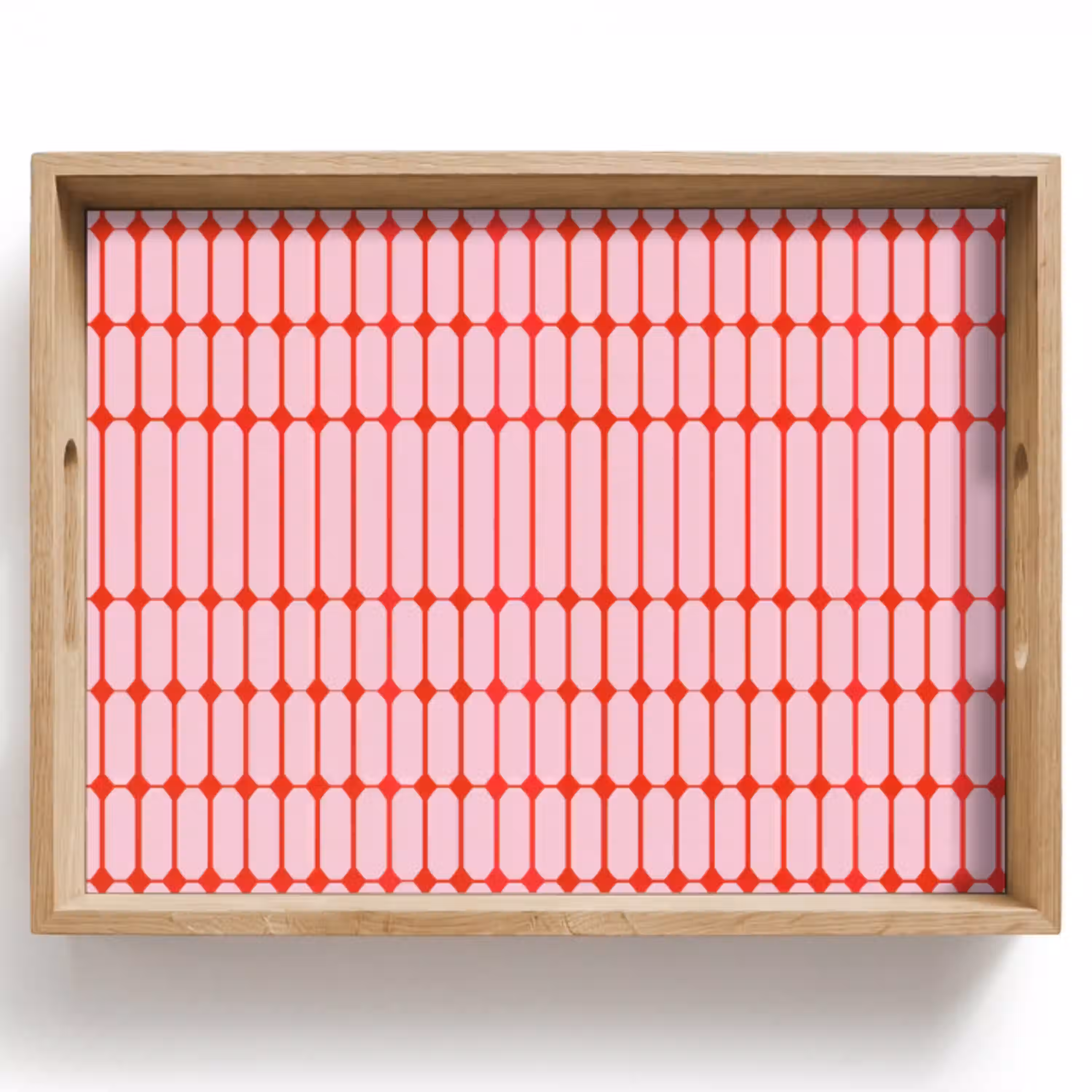 Geometrisch - Minimalistisch - Rood - Roze Dienblad Rechthoek middel 911 -z3d_shopping