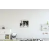 Bad - Bubbels - Zwart - Wit textielposter latten blank klein -kinderkamer