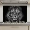 Leeuw - Dieren - Zwart - Wit keuken achterwand spatscherm klein -3d_website