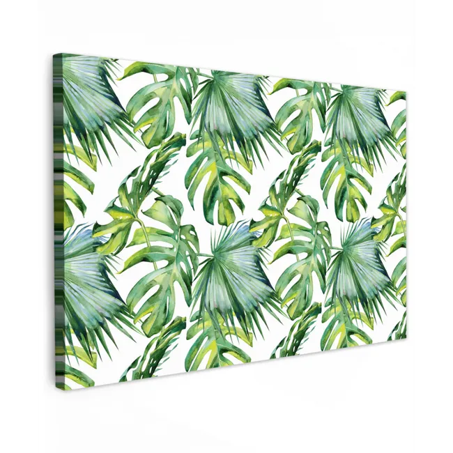 Monstera - Palmblad - Jungle - Tropisch Tuinposter op houten frame 2 cm dik klein -3d