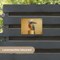 Ijsvogel - Pilaar - Koksmuts - Vogel tuinposter los doek klein -sfeer3