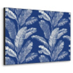 Blad - Palm - Blauw Textielframe zwart klein 947 -3d