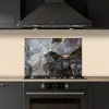 Marmer - Abstract - Goud - Grijs keuken achterwand spatscherm klein -sfeer1