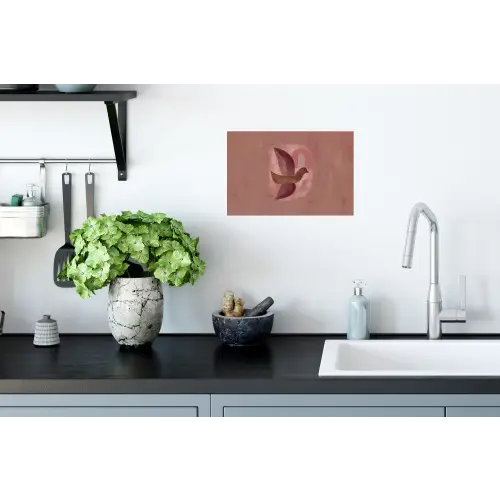 Illustratie - Vogels - Abstract - Roze Muursticker klein -keuken