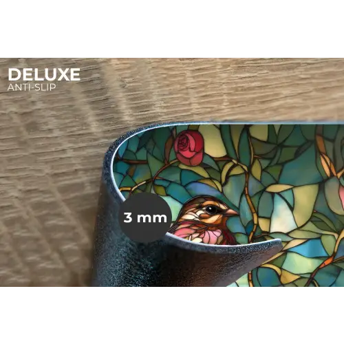 Vogel - Tak - Rozen - Mozaïek Placemat vinyl groot -closeup