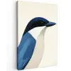 Illustratie - Blauw - Vogel Tuinposter op houten frame 2 cm dik klein -3d