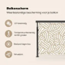 Abstract - Modern - Beige Balkonbeschermer Duitsland klein 596 -specs_NL