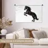 Zwart - Paard - Portret Wandkleed katoen middel -sfeer1