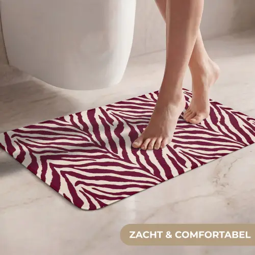 Zebra - Motief - Bordeaux - Rood WCmat klein 1009 -USP_ZachtNL