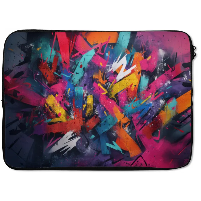 Abstract - Explosie - Neonkleuren laptophoes neopreen klein -zkaufland3dotto
