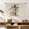 Plankjes - Boeken - Vaasjes - Planten Wandkleed katoen middel -sfeer5