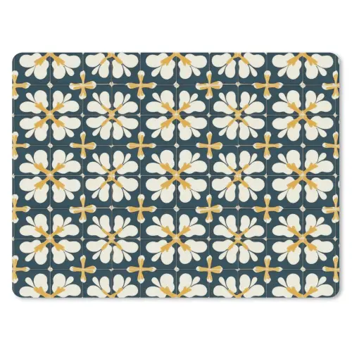 Motief - Tegel - Okergeel muismat rubber klein 262 -3d