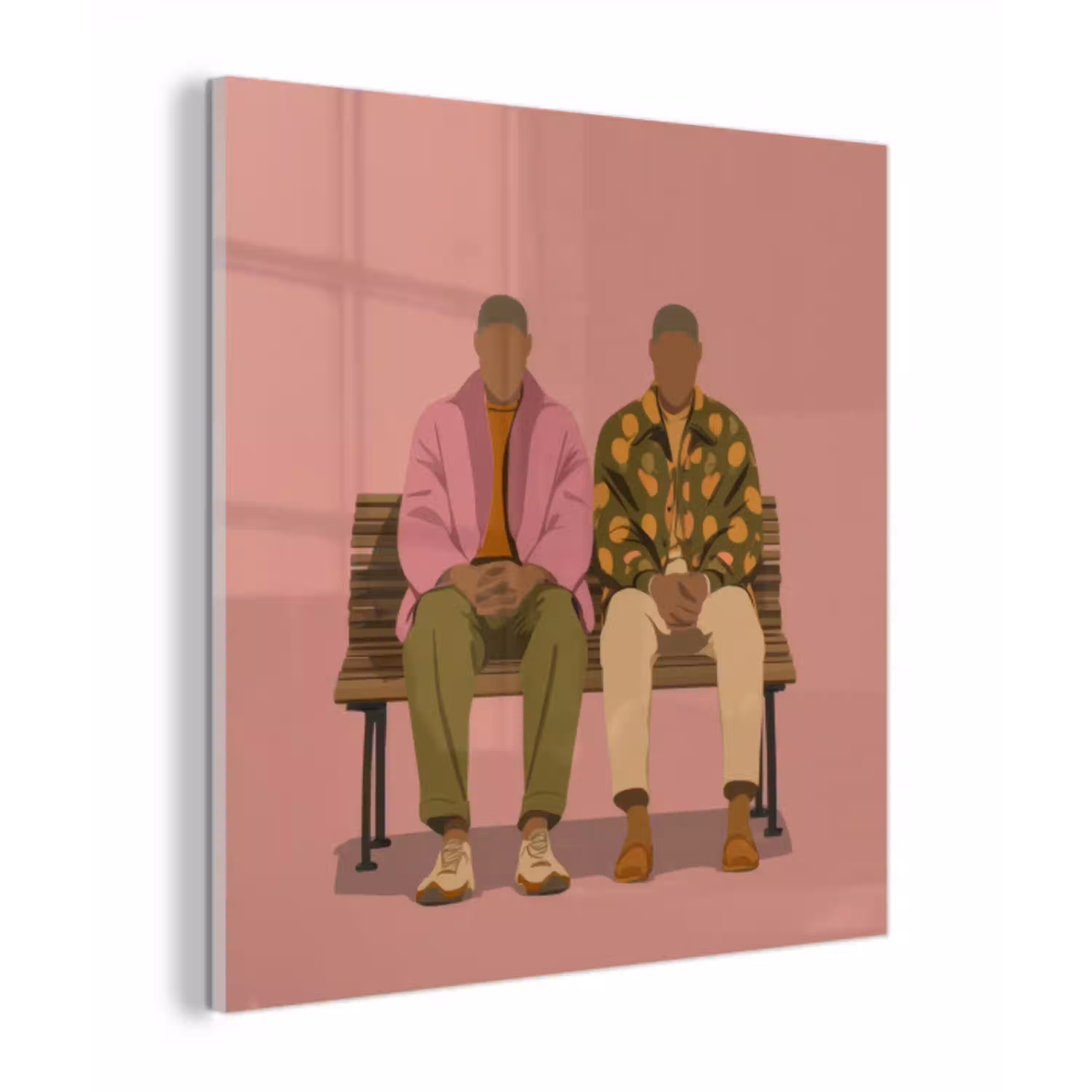 Illustratie - Bankje - Personen - Minimalistisch plexiglas 5mm klein -z3d