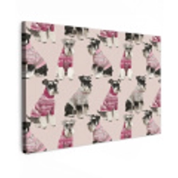 Honden - Truien - Rood Tuinposter op houten frame 2 cm dik klein 845 -3d