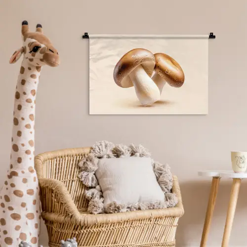 Champignons - Zacht - Beige Wandkleed katoen klein -wsfeer5_kind