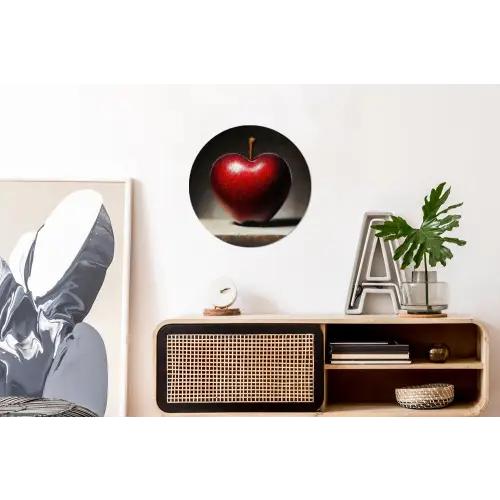 Apple - Hart - Rood Wandcirkel aluminium klein -kantoor