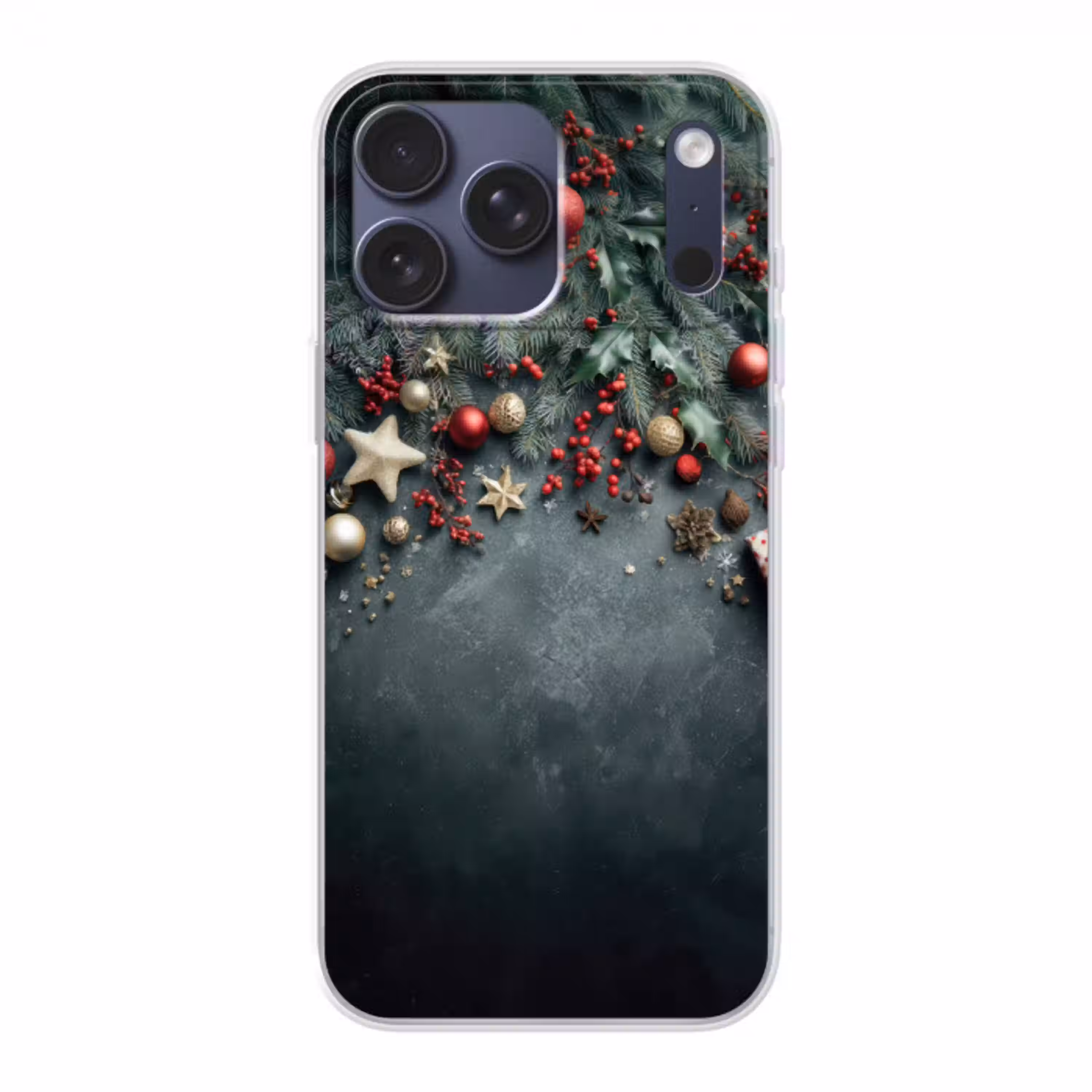 Kerstomlijsting - Hulst - Kleurrijk Telefoonhoesje iPhone 17 Pro Max klein -3d