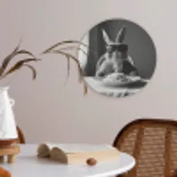 Konijn - Bunny - Zonnebril - Tafelkleed - Pasta - Schattig Akoestische PET Vilt - Rond klein -sfeer3