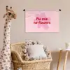 No rain no flowers - Bloem - Roze Wandkleed katoen klein -wsfeer5_kind
