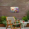 Bloemen - Kleurrijk - Waterverf - Natuur - Zomer Tuinposter op houten frame 2 cm dik klein -sfeer3