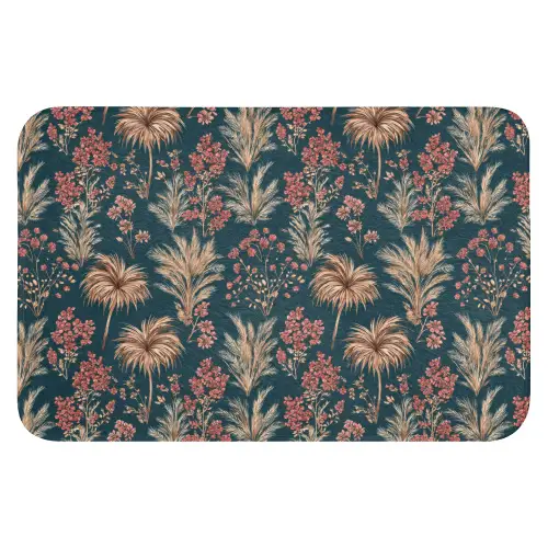 Botanisch - Patroon - Blauw WCmat klein 1009 -3d