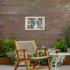 Bos - Winter - Bomen - Natuur - Pad - Doorkijk - Wit Tuinposter op houten frame 2 cm dik klein -sfeer3