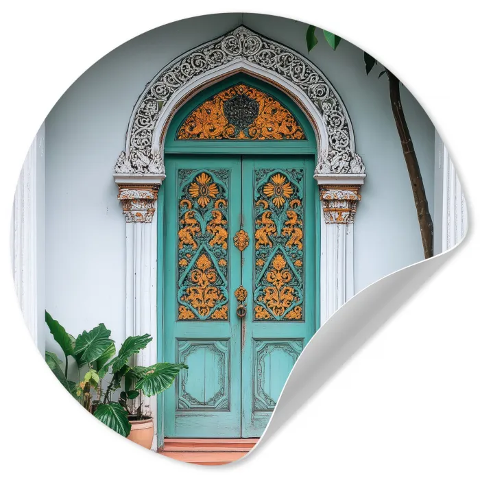 Deur - Patronen - Planten Wandcirkel behangsticker klein -3d