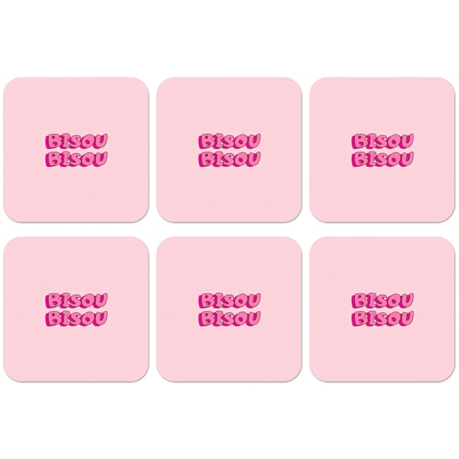 Bisou - Roze - Schaduw onderzetter kurk middel -zkaufland3dotto