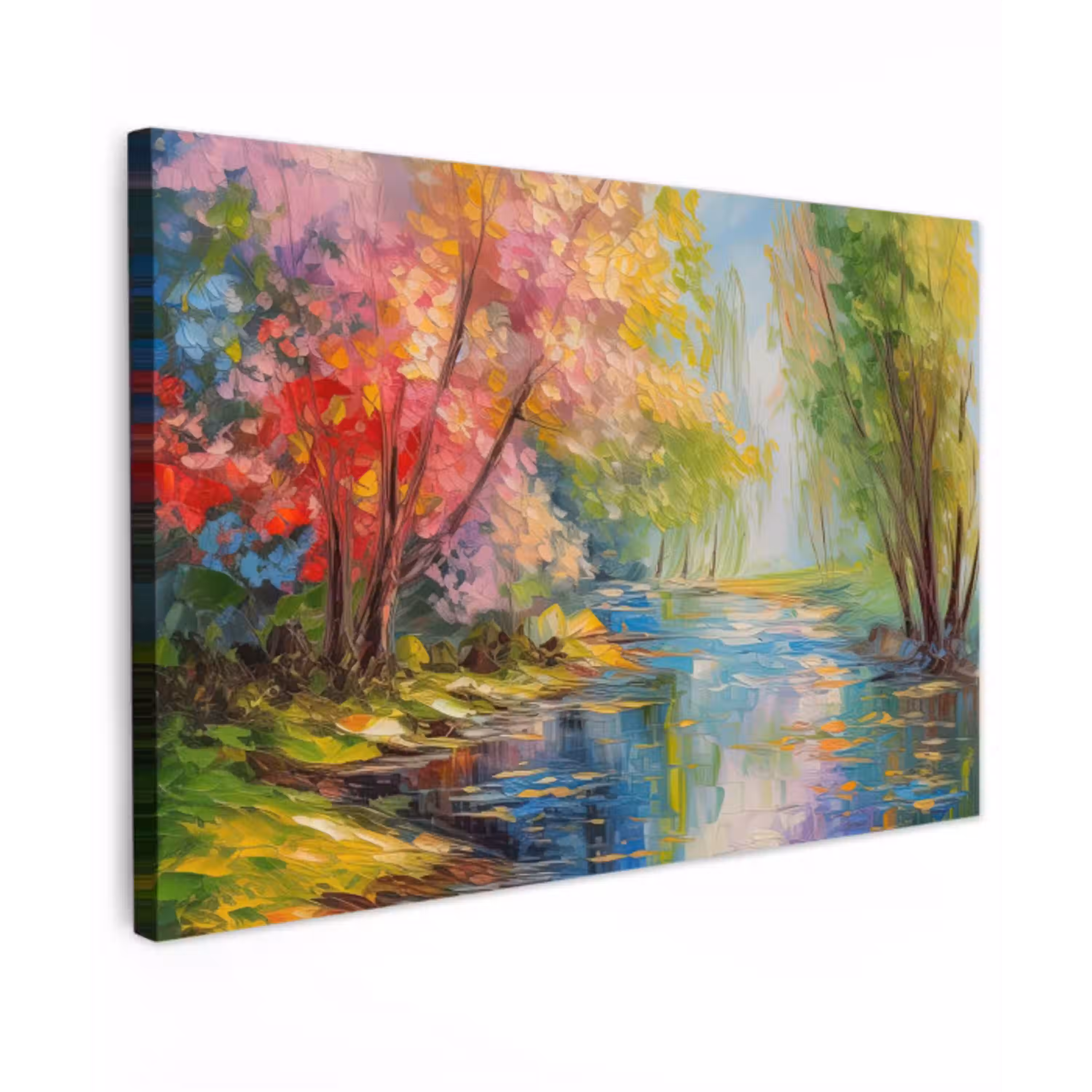 Olieverf - Landschap - Natuur - Kleurrijk canvas 2cm klein -z3d
